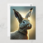 ウサギのデジタルアート ポストカード (正面/裏面)