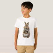 ウサギのニットマフラー キッズ Tシャツ (正面フル)