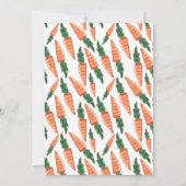 ウサギのニンジンの花の赤ちゃんシャワー招待状ガールピンク 招待状 (裏面)