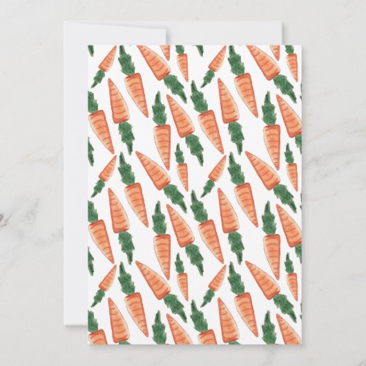 ウサギのニンジンの花の赤ちゃんシャワー招待状ガールピンク 招待状 (裏面)