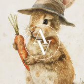 ウサギのニンジン絵画 ラスティックイースターうさぎ ポスター