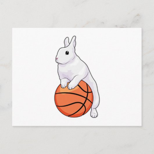 ウサギのバスケットボール選手 バスケットボール ポストカード (正面)
