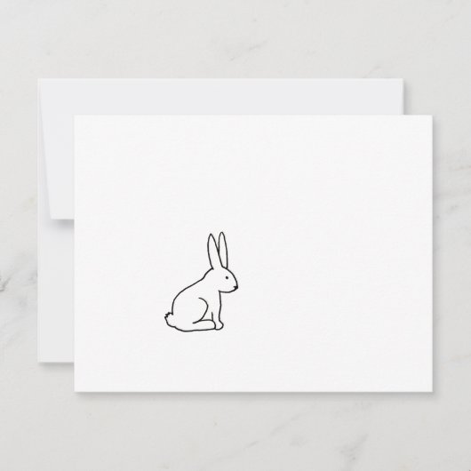 ウサギのバニーのおもしろいのシンプルな図記号のロゴの芸術 案内状 (正面)