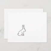 ウサギのバニーのおもしろいのシンプルな図記号のロゴの芸術 案内状 (正面/裏面)