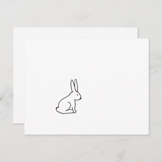 ウサギのバニーのおもしろいのシンプルな図記号のロゴの芸術 案内状 (正面/裏面)