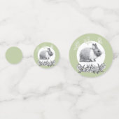 ウサギのバニーのふわふわ。鉛筆スケッチ。 コンフェッティ (正面)