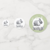 ウサギのバニーのふわふわ。鉛筆スケッチ。 コンフェッティ (裏面)