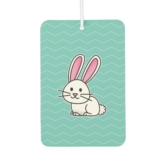 ウサギのバニーの幸運で白く柔らかい尾長い耳 カーエアーフレッシュナー (正面)