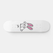 ウサギのバニーの幸運で白く柔らかい尾長い耳 スケートボード (横)