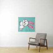 ウサギのバニーの幸運で白く柔らかい尾長い耳 タペストリー (インサイチュ(横))