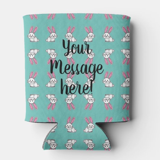 ウサギのバニーの幸運で白く柔らかい尾長い耳 缶クーラー (裏面)