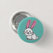 ウサギのバニーの幸運で白く柔らかい尾長い耳 缶バッジ (正面&裏面)
