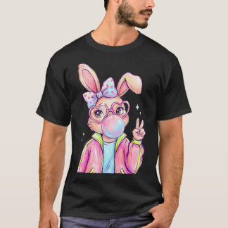ウサギのバブルガム イースター デイ かわいい Tシャツ