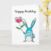 ウサギのバースデー・カード カード (黄色い花)