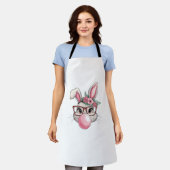 ウサギのバ吹ブルイースターデイかわいい女性 エプロン (着用した状態)