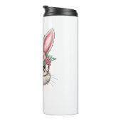ウサギのバ吹ブルイースターデイかわいい女性 タンブラー (回転右)