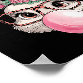 ウサギのバ吹ブルイースターデイかわいい女性 ポスター (角)