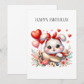 ウサギのパイロット お誕生日 (正面/裏面)