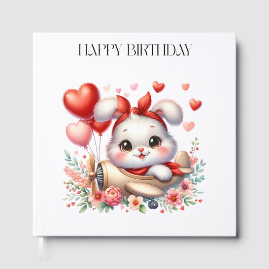 ウサギのパイロット 誕生日 ゲストブック (正面)