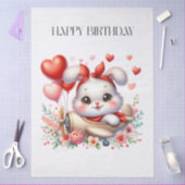 ウサギのパイロット 誕生日 薄葉紙 (クラフト)