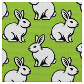 ウサギのパターン – 黒白と火星の群れ ファブリック (クローズアップ)