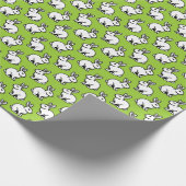 ウサギのパターン – 黒白と火星の群れ ラッピングペーパー (角)