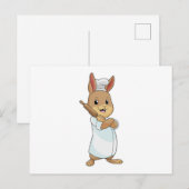 ウサギのパン屋さんと麺棒 ポストカード (正面/裏面)