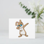 ウサギのヒップホップダンス ダブ ポストカード (スタンド正面)