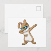 ウサギのヒップホップダンス ダブ ポストカード (正面/裏面)