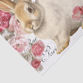 ウサギのピンクのバラの花のスクリプフランスのトの切り離し 薄葉紙 (詳細)