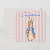 ウサギのピンクの背ストライプの景 (正面/裏面)