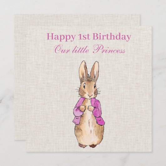 ウサギのピンクジャケットのピーター最初の誕生日 (正面/裏面)