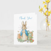 ウサギのピーターありがとう カード (黄色い花)