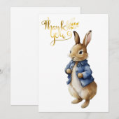 ウサギのピーターありがとう サンキューカード (正面/裏面)