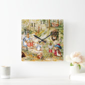 ウサギのピーター スクエア壁時計 (ホーム)