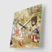 ウサギのピーター スクエア壁時計 (傾斜)