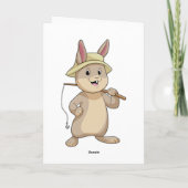 ウサギのフィッシャー 釣り竿を持って カード (裏面)