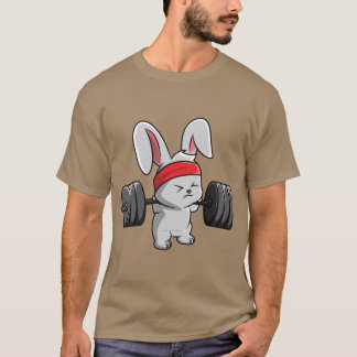 ウサギのフィットネスジムトレーニング ファミリー Tシャツ
