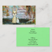 ウサギのフクロウの森林創造物の託児所のベビーシッター 名刺 (正面/裏面)