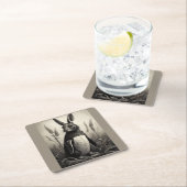 ウサギのペンギン神話の生き物 スクエアペーパーコースター (インサイチュ)