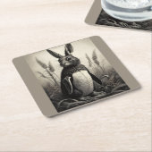 ウサギのペンギン神話の生き物 スクエアペーパーコースター (アングル)