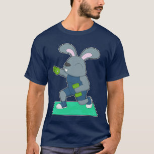 ウサギのボディービルダー ダンベル ボディビル Tシャツ