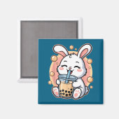 ウサギのボバティー タピオカ入り マグネット (正面/裏面)