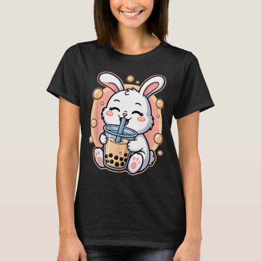 ウサギのボバティー・バブルティー Tシャツ (正面)