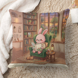 ウサギのボボちゃんの読書ブックスロー枕 - Cu クッション