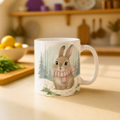 ウサギのマグカップ かわいい水彩画 冬うさぎ クリスマス コーヒーマグカップ