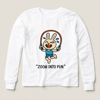 「ウサギのマスクで楽しくジャンプ – 子供用Tシャツ」