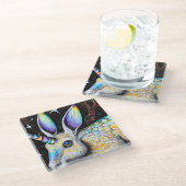 ウサギのユニコーン ガラスコースター (アングル)