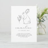 ウサギのライン描き 誕生日招待状 招待状 (スタンド正面)