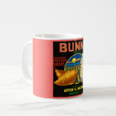 ウサギのラベル コーヒーマグ コーヒーマグカップ (正面左)